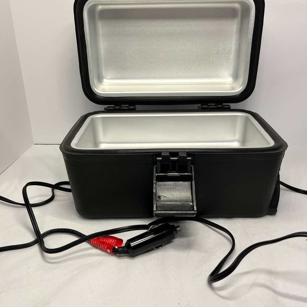 RoadPro Compact Black Portable Food heater with Silver Interior